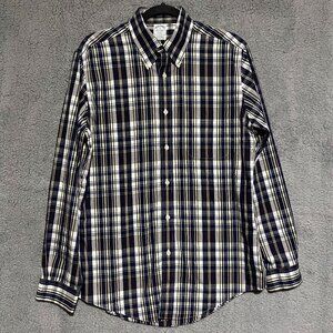 Brooks Brothers Shirt Men's Plaid Regent Fit Non Iron Size Medium
